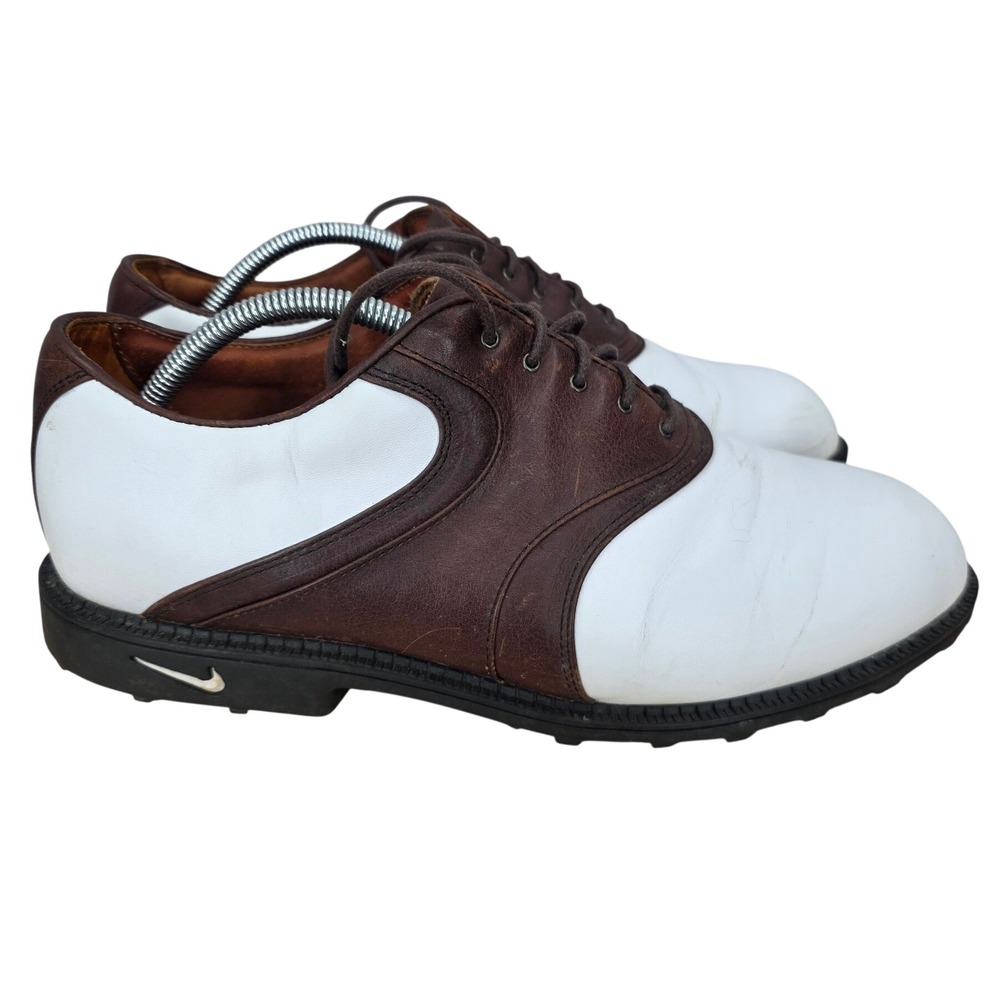 Vintage Nike Air Kempshall Last Golf Shoes Mens 11 Wide White Saddle Oxford Y2K